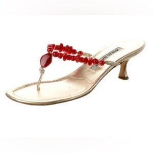 Manolo Blahnik beaded sandals (Italian Size 40)
